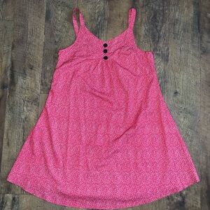 Hekka Women’s Silky V-Neck Spaghetti Straps Slip Style Dress Floral Red Large